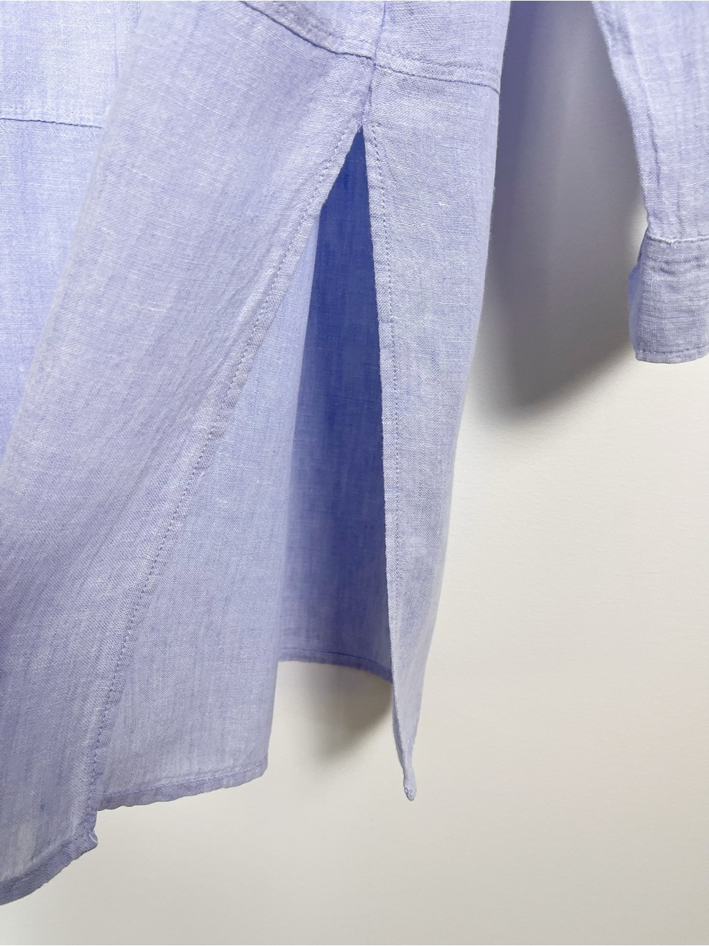 Tahari Women’s Light Blue 100% Linen Buttoned Long Sleeve Shirt Tunic Size Large - Picture 5 of 10